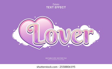 decorative lover heart editable text effect design