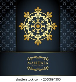 Decorative and luxurious mandala design background in gold color