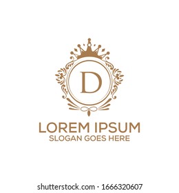 Decorative luxury D letter logo design template vector eps 