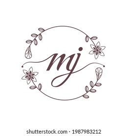 Decorative luxury floral frame wedding logo