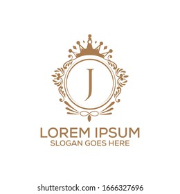 Decorative luxury J letter logo design template vector eps 