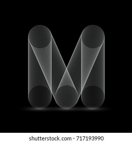 Decorative M letter design.  Eps 10 stock vector illustration 