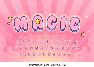 Decorative Magic Font And Alphabet Vector