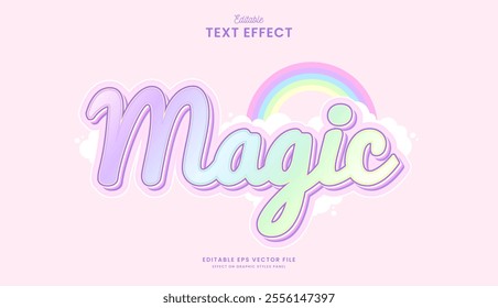 decorative magic rainbow editable text effect design