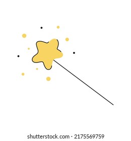 varita mágica decorativa. Accesorio mágico de forma estrella