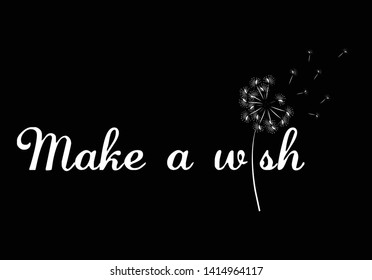 decorative make a whish dandelion hand drawn poster pattern fashion texture Hope typography motivational positive slogan with dandelion skecth drawing modern Fashion Slogan for T-shirt and apparels 