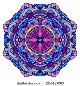 Decorative Mandala With An All-seeing Eye In Dark Colors