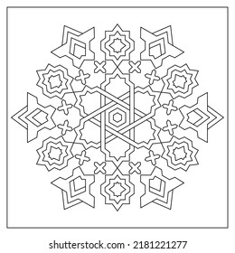 Decorative mandala art design from arabic pattern for coloring pages for adults. Good mood. Relieve stress and anxiety. EPS8 #603