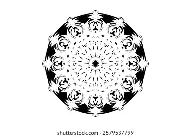 Decorative Mandala Art Featuring Central Focus and Radiating Harmony	
