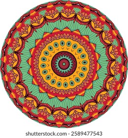 Decorative Mandala Art with Geometric Layers