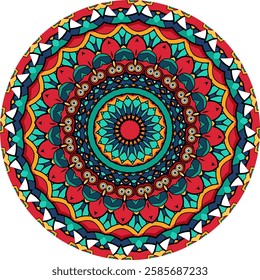 Decorative Mandala Art with Intricate Floral and Geometric Layers