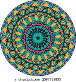 Decorative Mandala Art with Intricate Floral and Geometric Layers