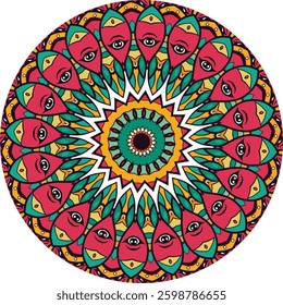 Decorative Mandala Art with Intricate Floral and Geometric Layers