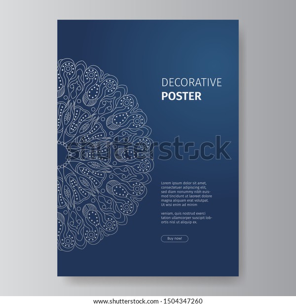 Decorative Mandala Art Poster Vector Template Stock Vector (Royalty