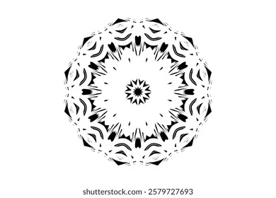 Decorative Mandala Artwork with Central Star Motif and Layered Circles	
