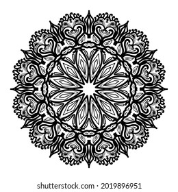 decorative mandala background design for wedding greeting card template