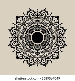 Decorative mandala black abstraction design