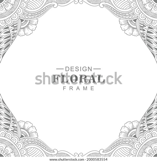 Decorative\
mandala circular floral frame\
background