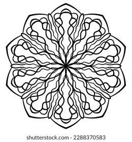 Decorative mandala circular pattern. Elegant round ornament. Coloring book page. Vector illustration.