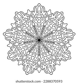 Decorative mandala circular pattern. Elegant round ornament. Coloring book page. Vector illustration.