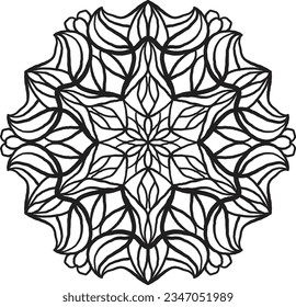 Decorative mandala coloring anti stress spiritual peaceful relaxation