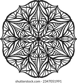 Decorative mandala coloring anti stress spiritual peaceful relaxation