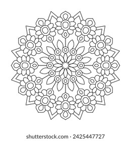 Decorative mandala For Coloring book page,