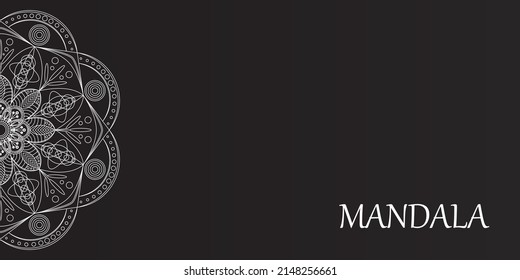 Decorative mandala design background. Banner with place for text. Vector illustration