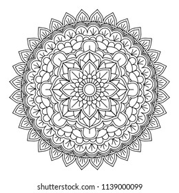 Fondo decorativo de diseño mandala, ideal para colorear libros