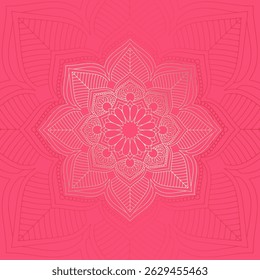 Plano de fundo decorativo mandala em rosa e ouro