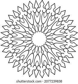 Decorative mandala design, black and white, art, designer ornaments, meditation, yoga and peace