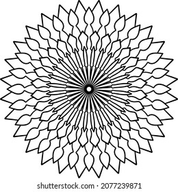Decorative mandala design, black and white, art, designer ornaments, meditation, yoga and peace