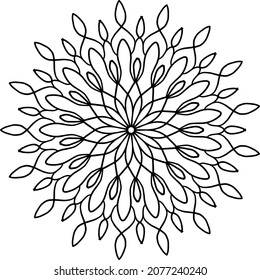 Decorative mandala design, black and white, art, designer ornaments, meditation, yoga and peace