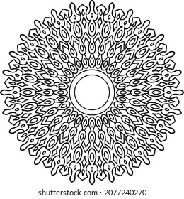 Decorative mandala design, black and white, art, designer ornaments, meditation, yoga and peace