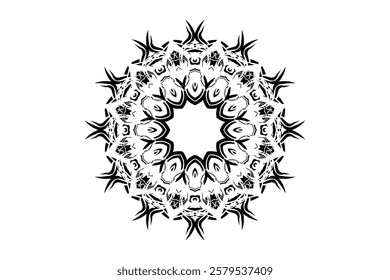 Decorative Mandala Design with Central Circle and Balanced Radiating Patterns	
