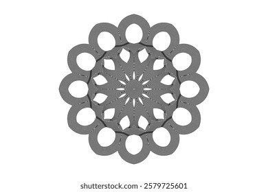 Decorative Mandala Design with Central Star and Intricate Radiating Shapes	
