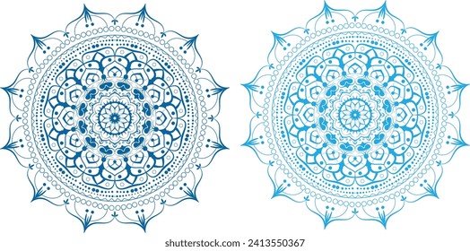 Decorative mandala design Circular Flower Free Vector illustration.