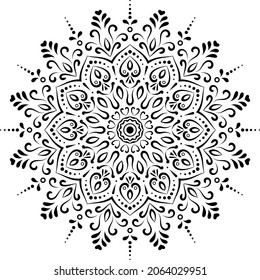 Decorative Mandala Design, Circular pattern design for for print, poster, cover, brochure, flyer, banner, Henna, Mehndi, tattoo,  book cover, decoration. Ornament in ethnic oriental style