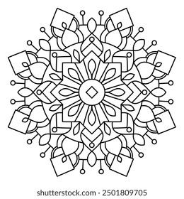 decorative mandala design for coloring book, wall art, tattoo design, mandala art for henna design, artistic mandala design
