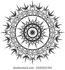 Decorative Mandala Design for Coloring, Meditation Art,  Decor, Spiritual Healing, Tattoo Inspiration, Mindfulness Art, Stress Relief,
 Sacred Geometry, Wellness Therapy
