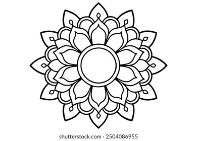 Decorative mandala design for colouring book illustration symmetry patterns (2)