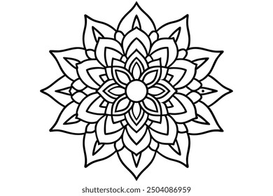 Decorative mandala design for colouring book illustration symmetry (9)