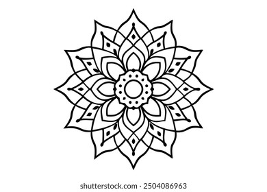 Decorative mandala design for colouring book illustration symmetry (8)