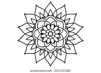 Decorative mandala design for colouring book illustration symmetry (4)