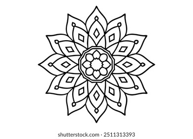 Design decorativo mandala para colorir livro ilustração criatividade (4)