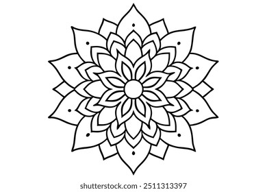 Decorative mandala design for colouring book illustration symmetry (2)