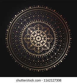 Decorative mandala for design with floral ornament. A template for printing postcards, invitations, books, for textiles, engraving, wooden furniture, forging. Vector.