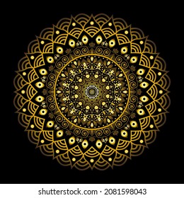 Decorativo diseño de mandala con un diseño arabesco dorado de estilo árabe islámico oriental.
Diseño de Mandala de lujo para impresión, afiche, portada, folleto, volante, banner.