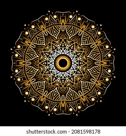 Decorative mandala design with golden arabesque pattern arabic islamic east style.
Luxury mandala design for print, poster, cover, brochure, flyer, banner.