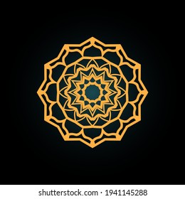 decorative mandala design Golden color.